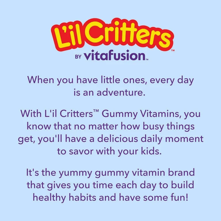 L'il Critters Kids' Multi-Vitamin Gummies, Assorted Berry Flavors, For Ages 2+, 60 Gummies