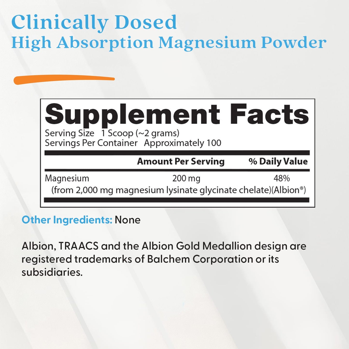 Doctor’s Best Magnésium Lysinate Glycinate en poudre à haute absorption, 100% chelaté, 200 g