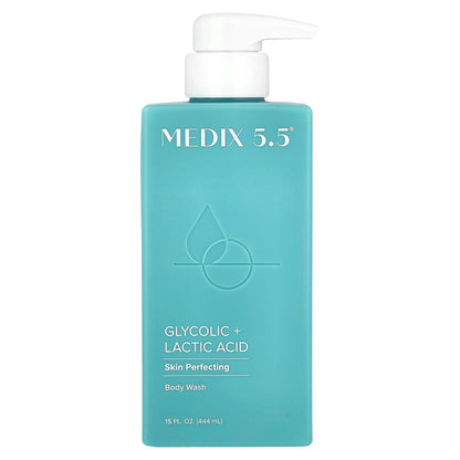 Medix 5.5, Gel douche perfecteur de peau, acide glycolique + acide lactique, 444 ml