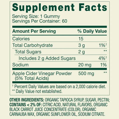 Spring Valley Apple Cider Vinegar Gummies, 60 gummies