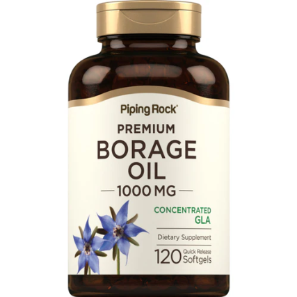 PipingRock Borage Oil, 1000mg, 100 Softgels