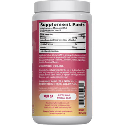 Natural Vitality, CALM, Specifics Muscles, Mélange à boire au citrate de magnésium, goût Pastèque, 170 g
