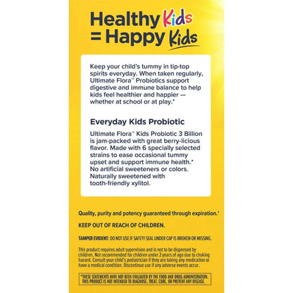 Renew Life Ultimate Flora, Probiotiques pour enfants, Baies délicieuses, 3 billion, 30 comprimés à croquer