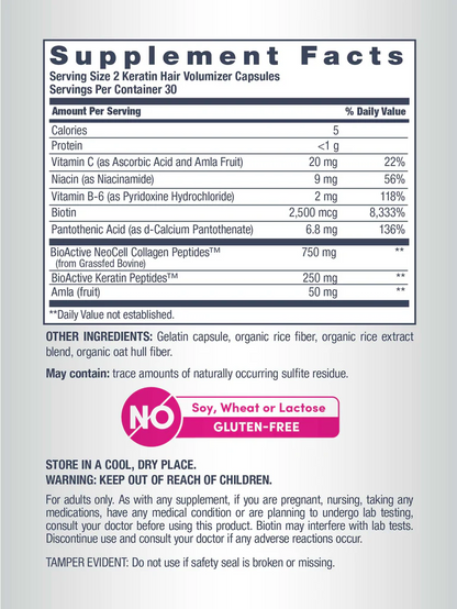 NeoCell Kératine Volumisant capillaire, 60 gélules