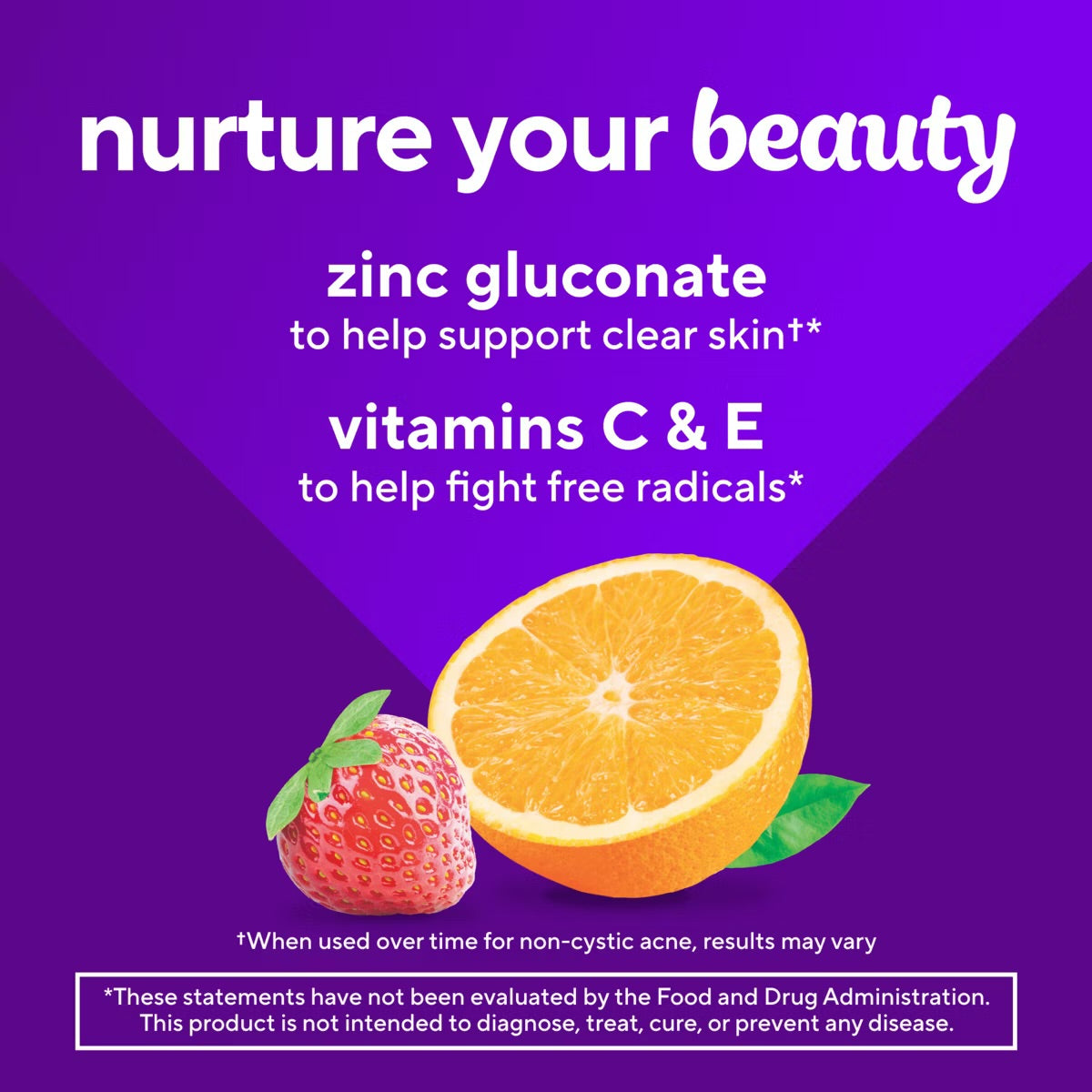 Vitafusion soin quotidien pour le teint|zinc, vitamines C & E, 60 gummies