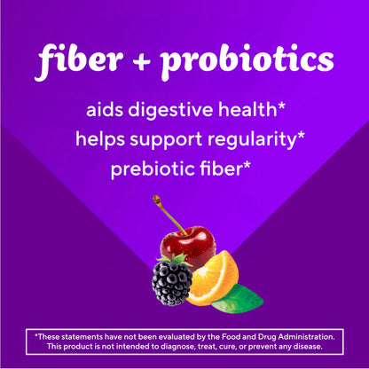 Vitafusion Fiber Well + Probiotic | Probiotics and Fiber, 60 Gummies