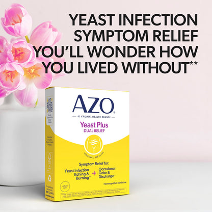 Azo Yeast Plus, Double soulagement, 60 comprimés