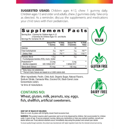 Rainbow Light Probiotiques gummies, Probiolicious saveur baies, 50 gummies