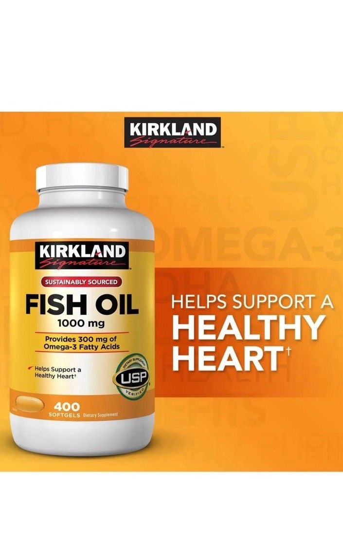 KIRKLAND Signature Fish Oil oméga 3, 1000 mg, 400 Softgels