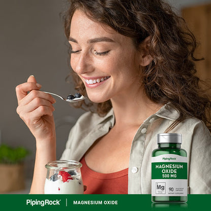PipingRock Magnesium Oxide, 500mg, 90 capsules