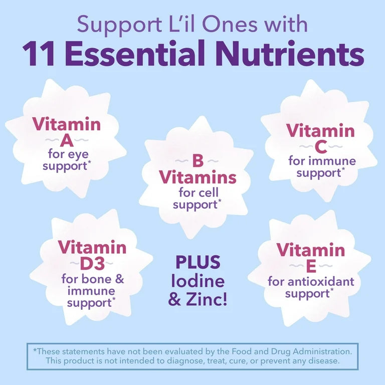L'il Critters Kids' Multi-Vitamin Gummies, Assorted Berry Flavors, For Ages 2+, 60 Gummies