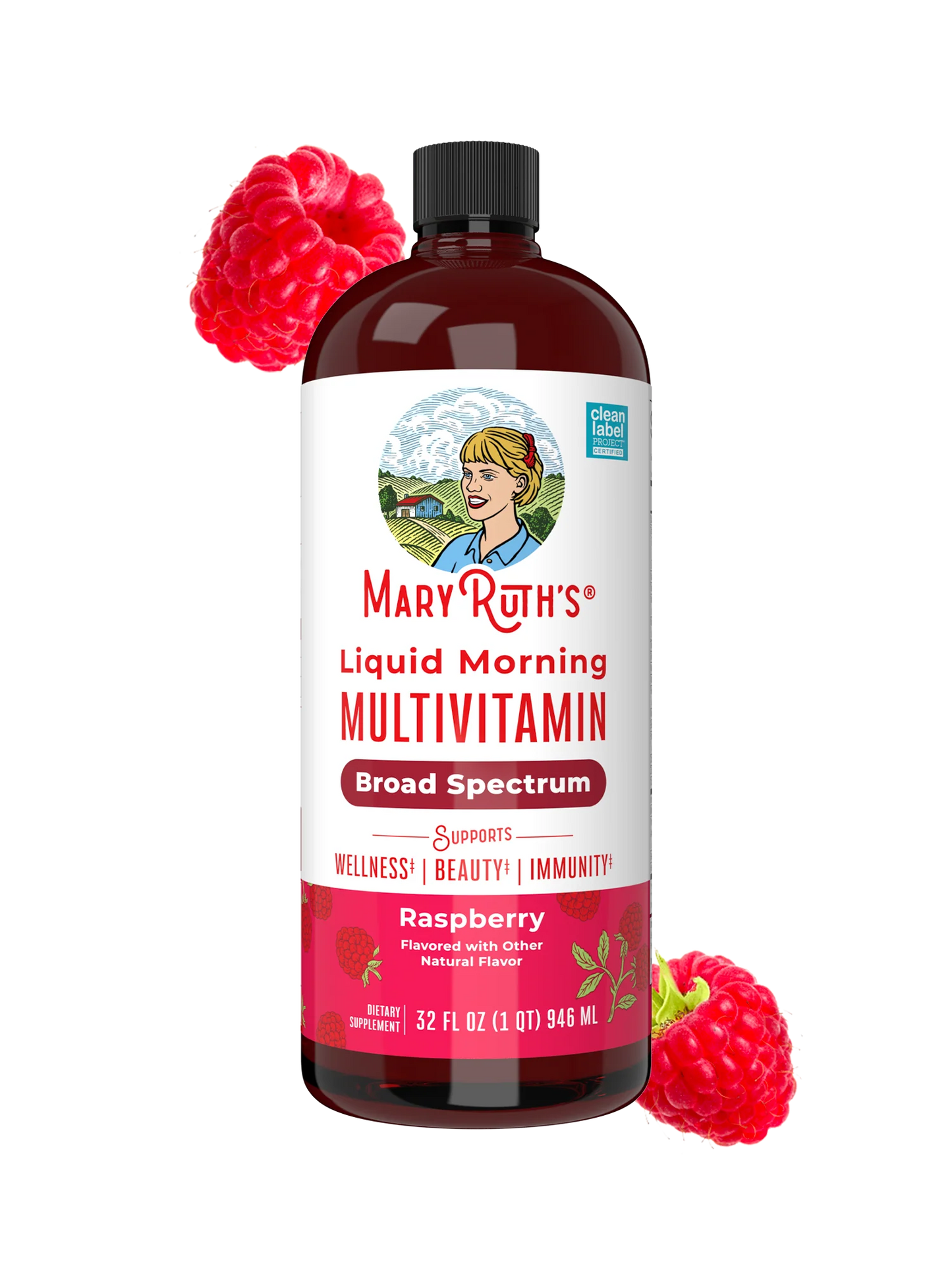 Mary Ruth's Liquid Morning Multivitamin, Raspberry Flavor, 887 ml