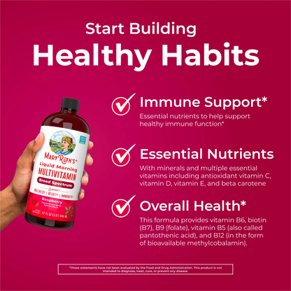 Mary Ruth's Liquid Morning Multivitamin, Raspberry Flavor, 887 ml