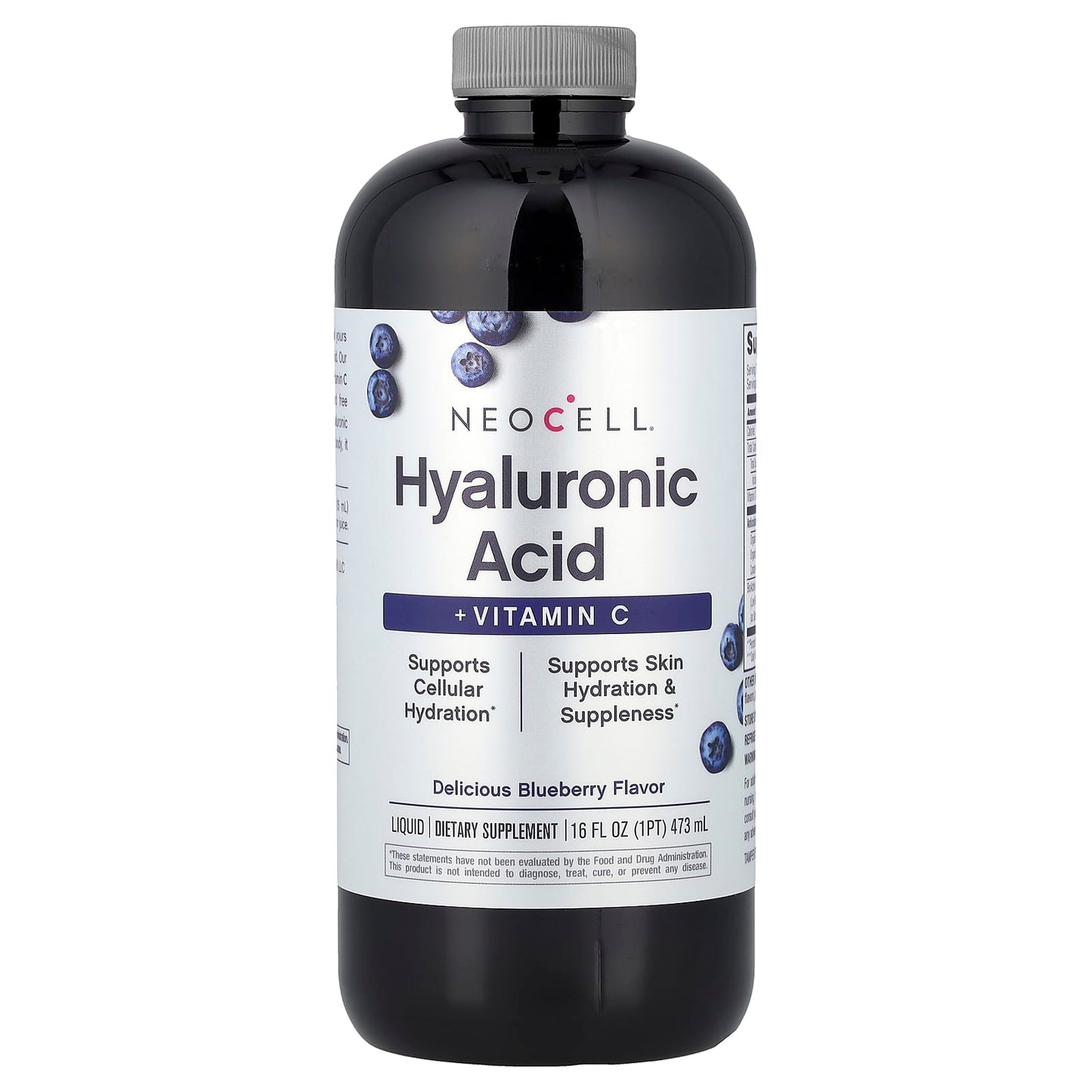 NeoCell Hyaluronic Acid 100 mg with Vitamin C, Liquid, Blueberry Flavor, 473 ml