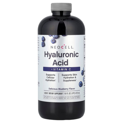 NeoCell Hyaluronic Acid 100 mg with Vitamin C, Liquid, Blueberry Flavor, 473 ml