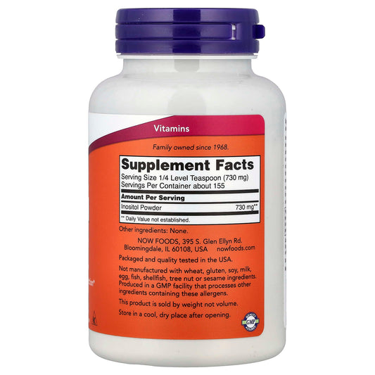 Now Foods Inositol en poudre, forme Myo Inositol, 113 grammes