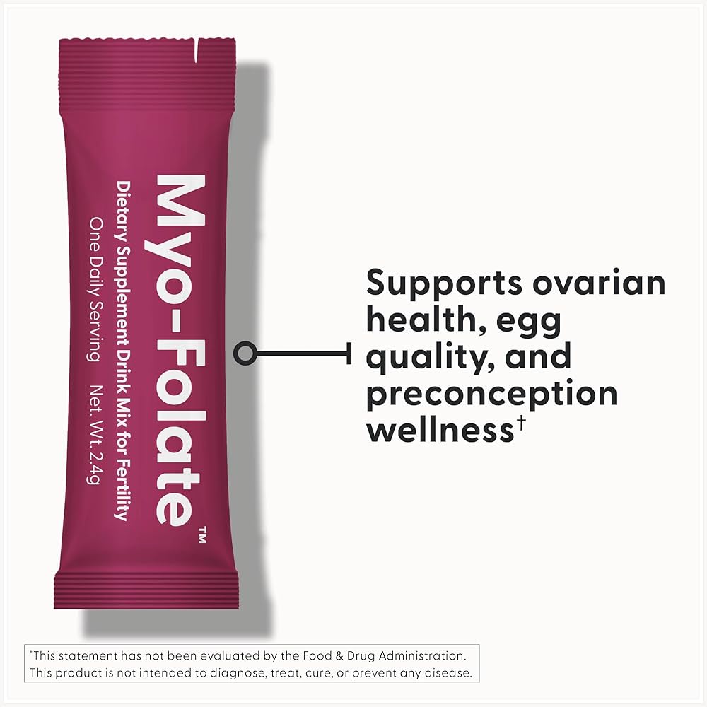 Fairhaven Health Myo-Inositol + Methyl Folate Powder - Ovarian Health & Egg Quality - 30 Sachets
