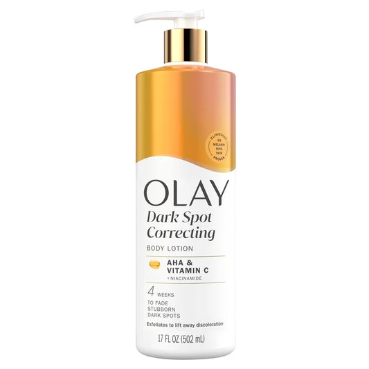 Olay Dark Spot Correcting Body Lotion with AHA, Vitamin C, and Niacinamide, 500ml, Exfoliating Body Lotion