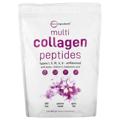 Micro Ingredients Multi Collagen Peptides Powder, Unflavored, (907g)