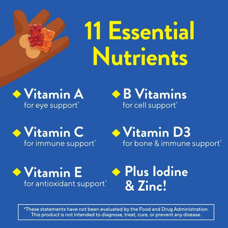L'il Critters Gummy Vites, gummy multivitamins for children aged 2 and up, fruity flavors, 70 gummies
