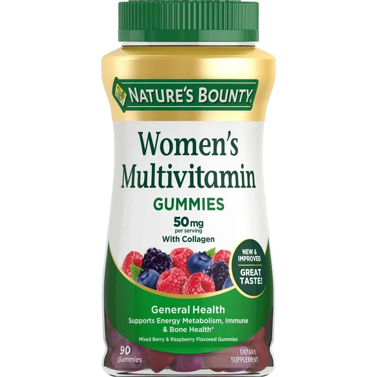 Nature's Bounty, Multivitamines Gummies pour femmes + Collagène, 90 gummies