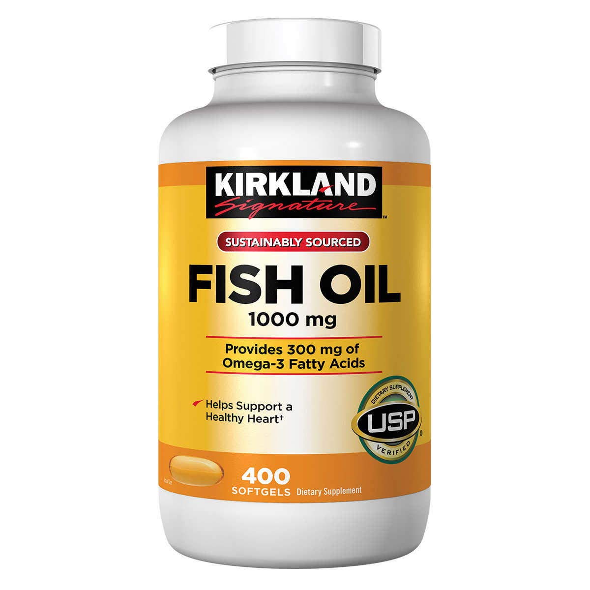 KIRKLAND Signature Fish Oil oméga 3, 1000 mg, 400 Softgels