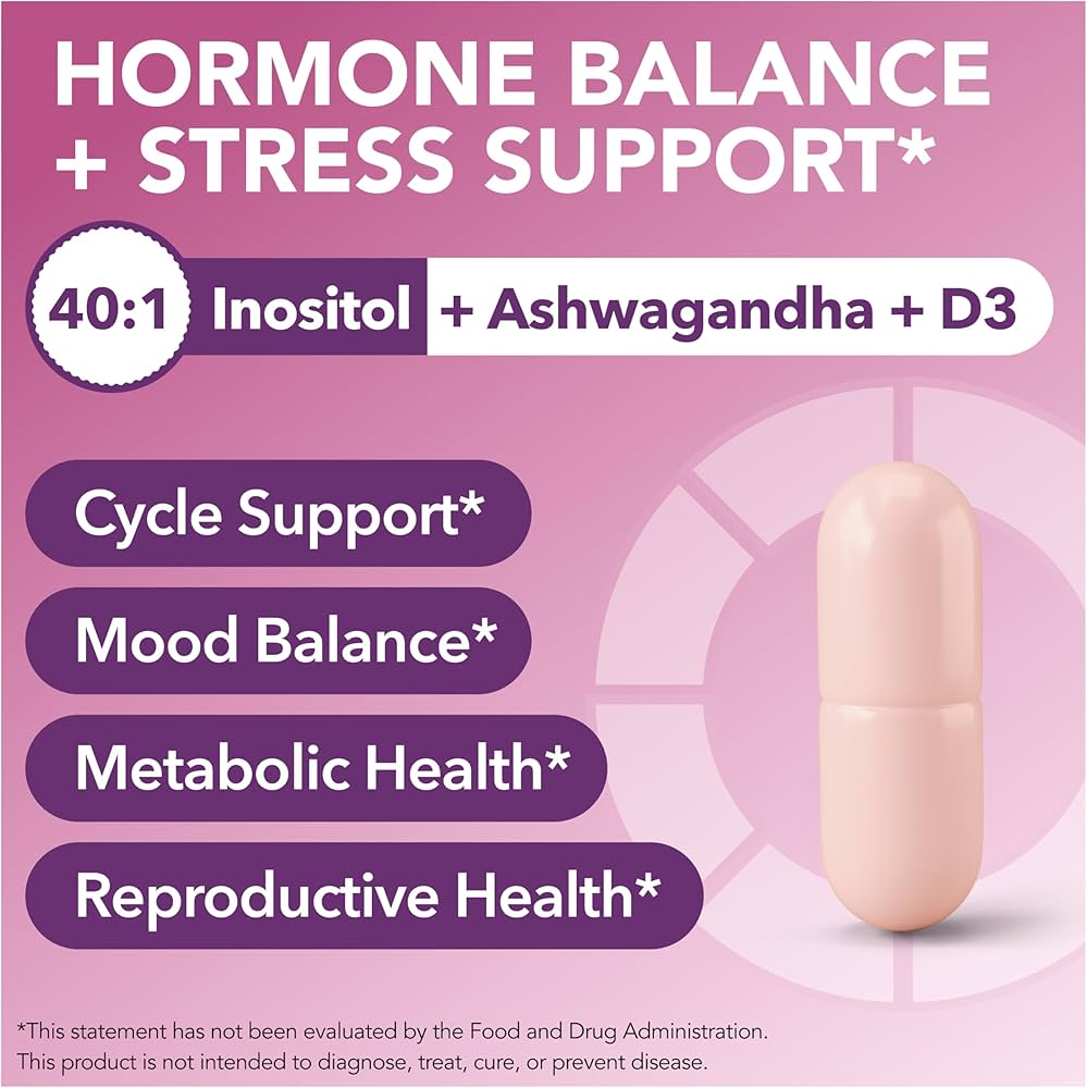 Intimate Rose Myo-inositol & D-chiro-inositol Ideal 40:1 Ratio with Vitamin D3 + Ashwagandha, 120 Capsules