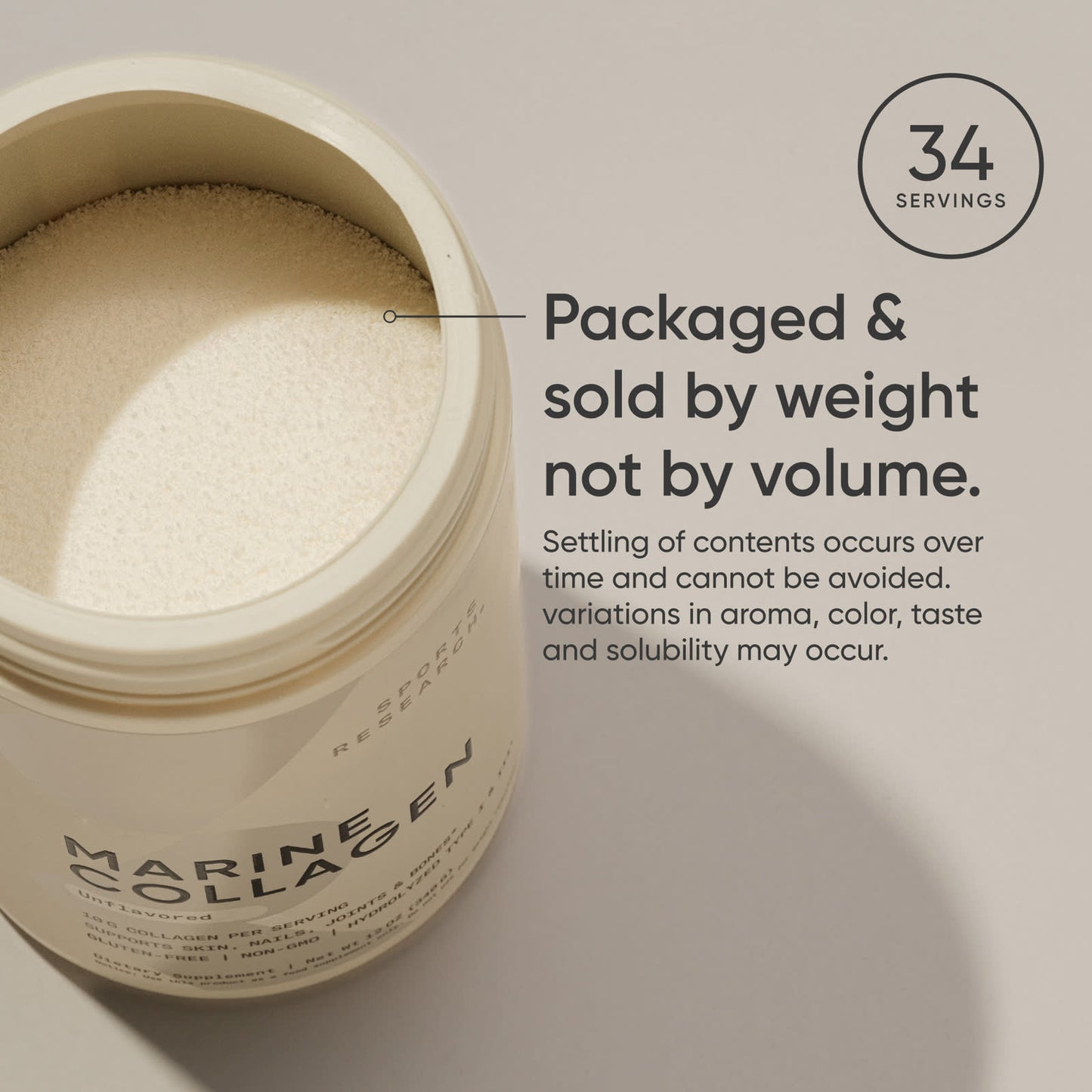 Sports Research, Peptides de collagène marin, Non aromatisé, 340 g