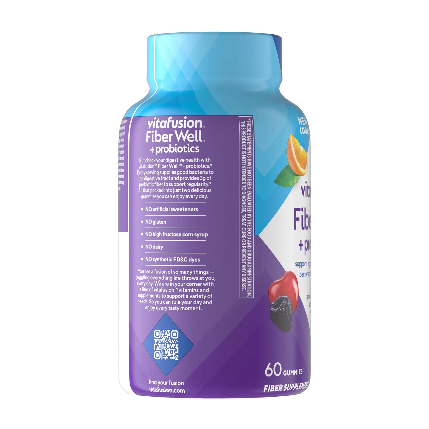 Vitafusion Fiber Well + Probiotic | Probiotics and Fiber, 60 Gummies