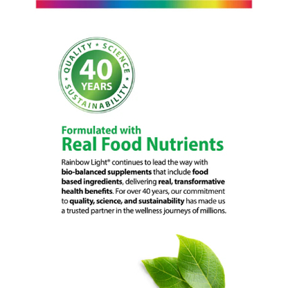 Rainbow Light, Magnesium Calcium + Real Food Nutrients, 90 tablets