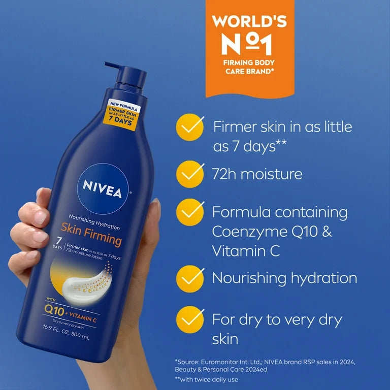 Nivea Moisturizing and Firming Body Lotion for dry skin, enriched with Coenzyme Q10 and Vitamin C, 500 ml