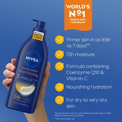 Nivea Moisturizing and Firming Body Lotion for dry skin, enriched with Coenzyme Q10 and Vitamin C, 500 ml