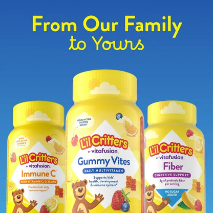 L'il Critters Probiotic with Prebiotic Fiber, Cherry, Orange & Grape Flavors, 1 Billion CFU, 60 Gummies