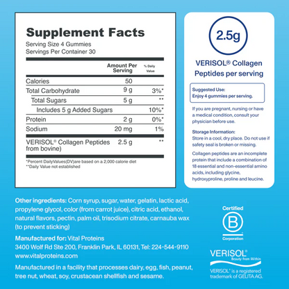 Vital Proteins Collagène Gummies, Raspberry, 120 Gummies