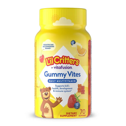 L'il Critters Gummy Vites, gummy multivitamins for children aged 2 and up, fruity flavors, 70 gummies