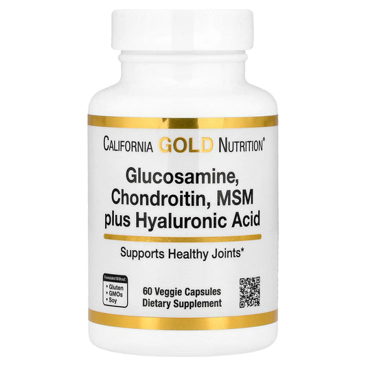 California Gold Nutrition Glucosamine, Chondroitin, MSM plus Hyaluronic Acid, 60 Capsules