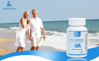 JulyDeer Magnésium Complex 6en1 + Gaba, 350 mg, 90 gélules