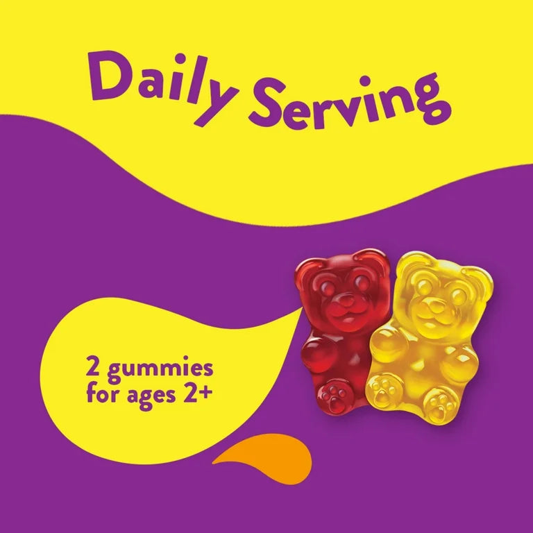 Lil Critters Soutien multivitaminé + digestif, Gummies multivitaminées quotidiens, Goût Cerise tendre à mâcher, Jus d'orange, 90 gummies