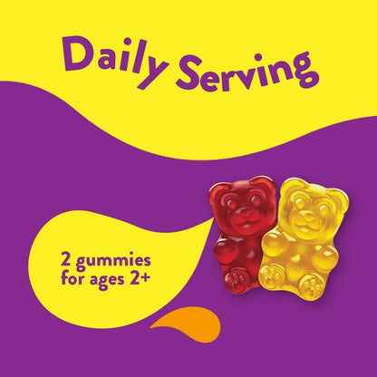 Lil Critters Soutien multivitaminé + digestif, Gummies multivitaminées quotidiens, Goût Cerise tendre à mâcher, Jus d'orange, 90 gummies