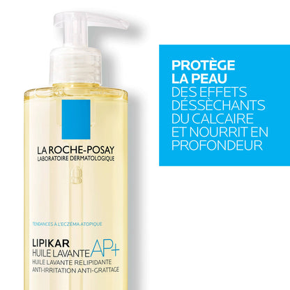 La Roche-Posay Lipikar AP+ Huile de douche  lavante relipidante anti irritation, anti grattage, 400ml