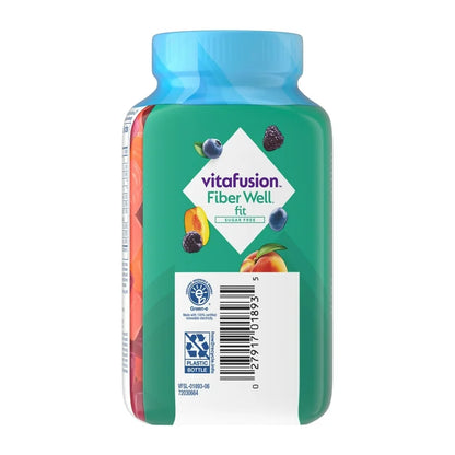 Vitafusion Vitamines FiberWell Fit, fibres Sans sucre, à la pêche, à la framboise et aux baies, 90 gummies