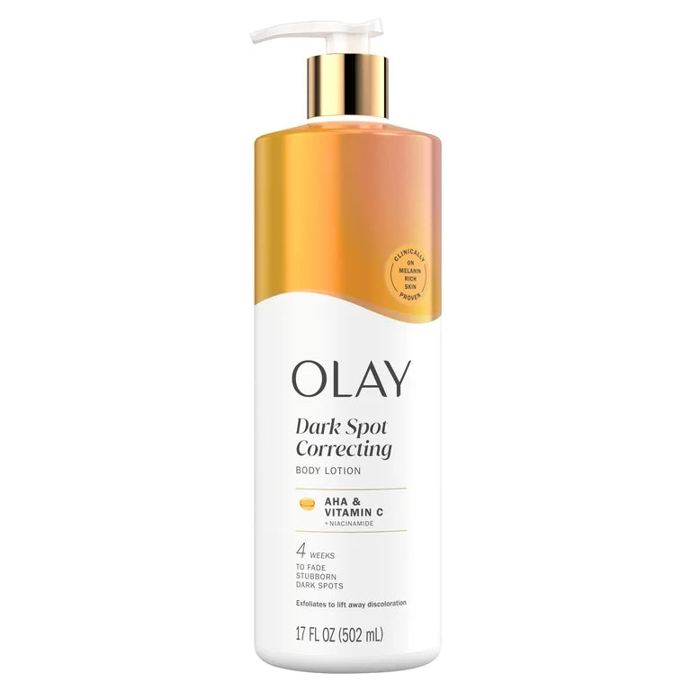 Olay Dark Spot Correcting Body Lotion with AHA, Vitamin C, and Niacinamide, 500ml, Exfoliating Body Lotion