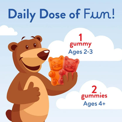 L’il Critters Immune C Multivitamines gummies pour enfants | avec vitamine C, D et le zinc, saveurs orange, citron et cerise, 60 gummies