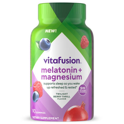 Vitafusion Mélatonine et magnésium gummies, saveur Twilight Berry Thrill, 90 unités