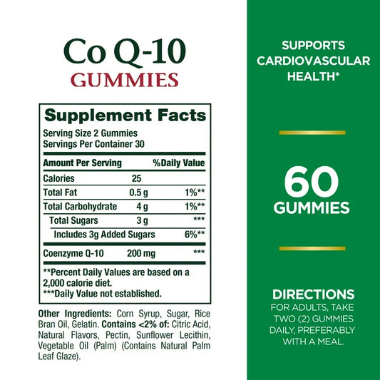 Nature's Bounty CoQ10 Gummies, peach mango flavor, 60 Gummies, 100 mg per gummy