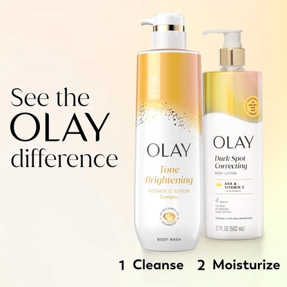 Olay Dark Spot Correcting Body Lotion with AHA, Vitamin C, and Niacinamide, 500ml, Exfoliating Body Lotion