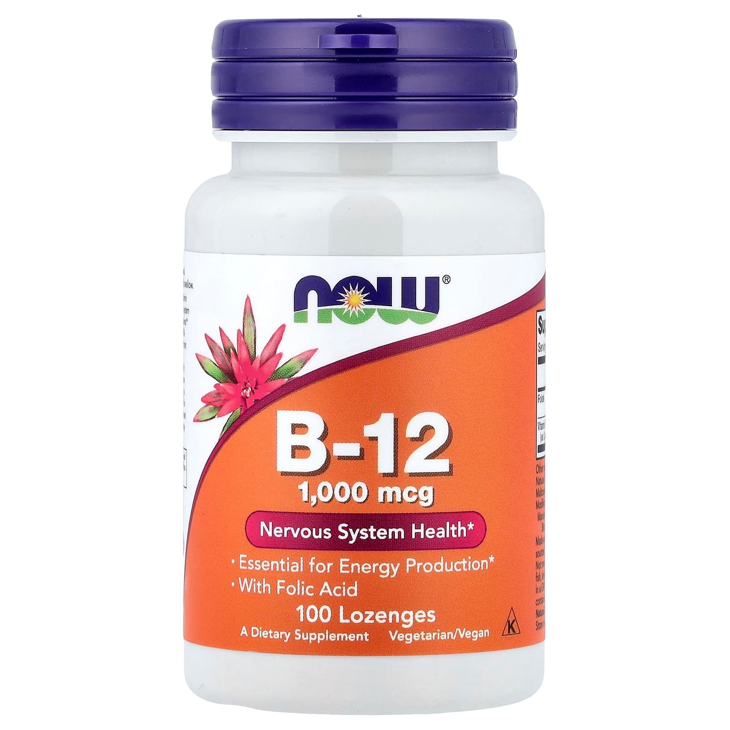 Now Foods Vitamine B12, 100 pastilles