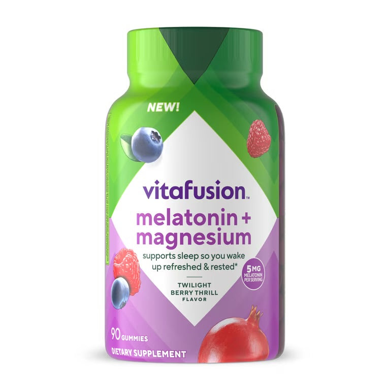 Vitafusion Mélatonine et magnésium gummies, saveur Twilight Berry Thrill, 90 unités