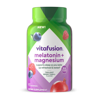 Vitafusion Mélatonine et magnésium gummies, saveur Twilight Berry Thrill, 90 unités