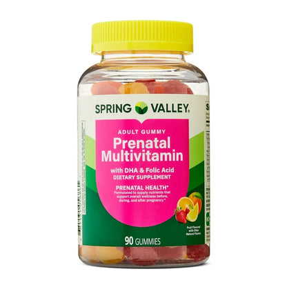 Spring Valley vitamines prénatales avec DHA et acide folique, 90 gummies